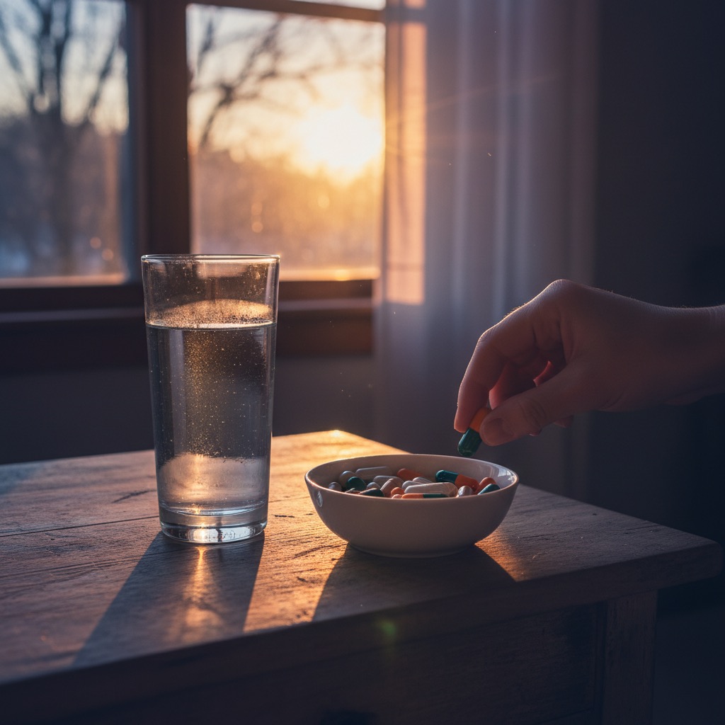 Morning health protocol with light exposure and cold plunge